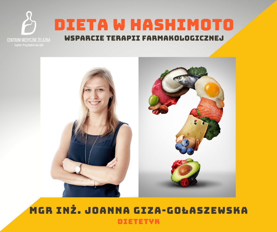 dietetyk Joanna Giza, znak zapytania wykonany ze składników jedzenia